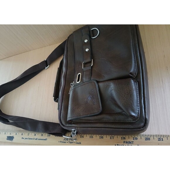 WEIXIER Unisex Messenger Shoulder Bag Work Business Crossbody Strap Faux Leather - Picture 12 of 14